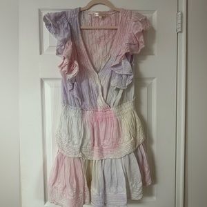 LoveShackFancy Gwen Multi tie dye Mini Dress